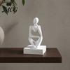 Minimalist Art Statue Thinker Statue, Modern Abstract Sculpture, 3D Printed Home Office Decoration Collectible Figurine for Bookshelf Desktop