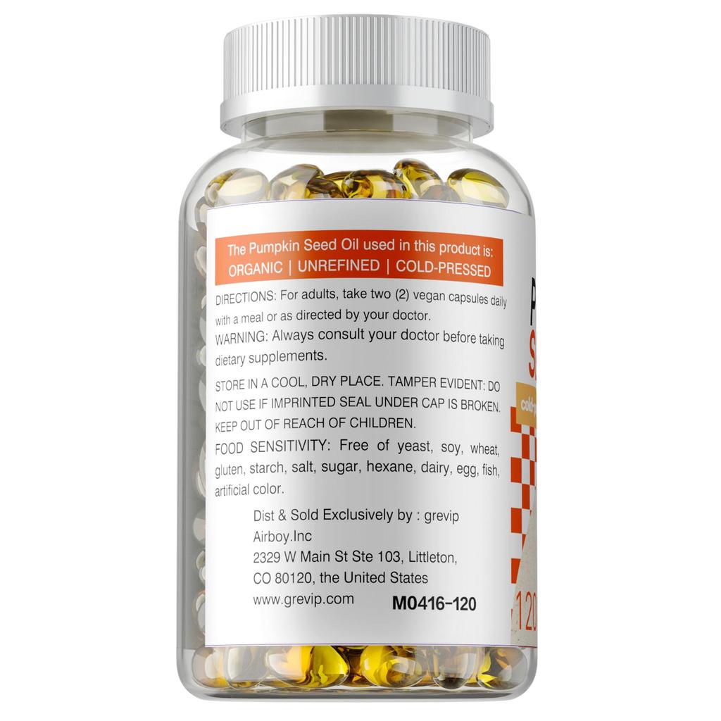 GREVIP is rich in pumpkin seed oil extract, all-natural, highly absorbable, 100% vegan, and suitable for adults.