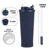 830ml Stainless Steel Vacuum Insulated Tumbler With Retractable Straw Lid Portable Handle Bubble Tea Travel Gym Car