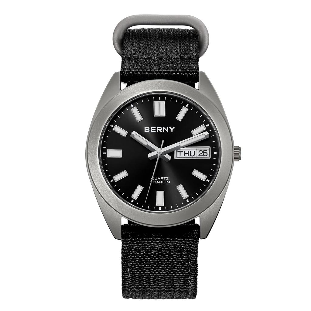BERNY Часы из титана для японских кварцевых часов Titanium Analog Quartz 10ATM Water Super Luminous Men, мужские часы, мужские часы, механизм, часы, устойчивые,