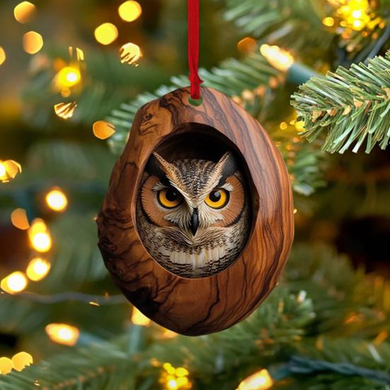 Christmas Animal Ornament Cartoon Forest Animal Hanging Decoration 2D Flat Acrylic Pendant for Christmas Tree Decor
