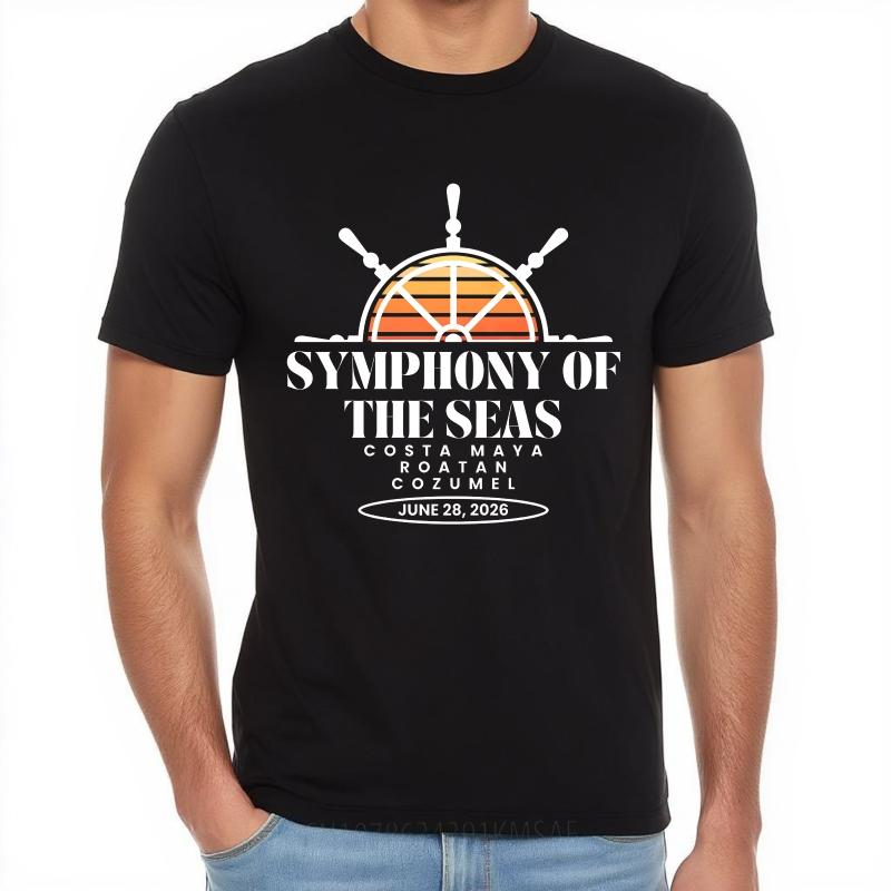 Man Brand tshirt Unisex Summer Teenagers Tshirt Symphony Of The Seas Cruise Ship Design Short Sleeve New Arrived ONeck Tops