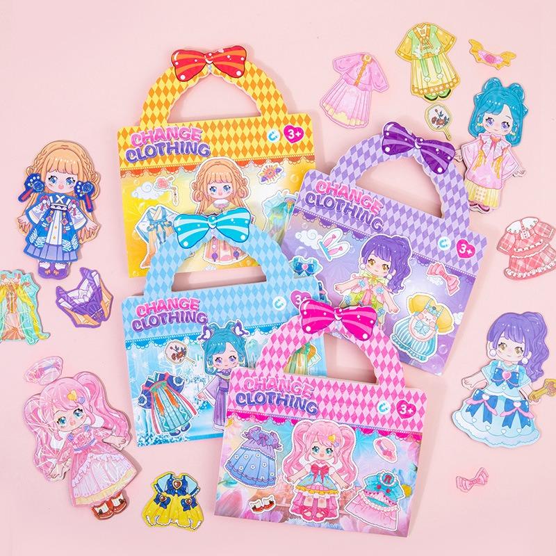 Cartoon Princess Reusable Magnetic Fridge Stickers Educational Puzzle Toy For Girls