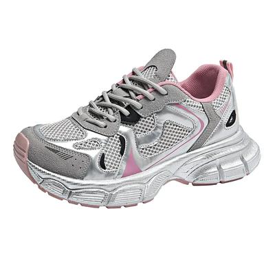 Мода 2024 Новые дышащие вулканизированные туфли Женские повседневные кроссовки на платформе Летние с толстой подошвой Низкие Топ Большие кроссовки для бега