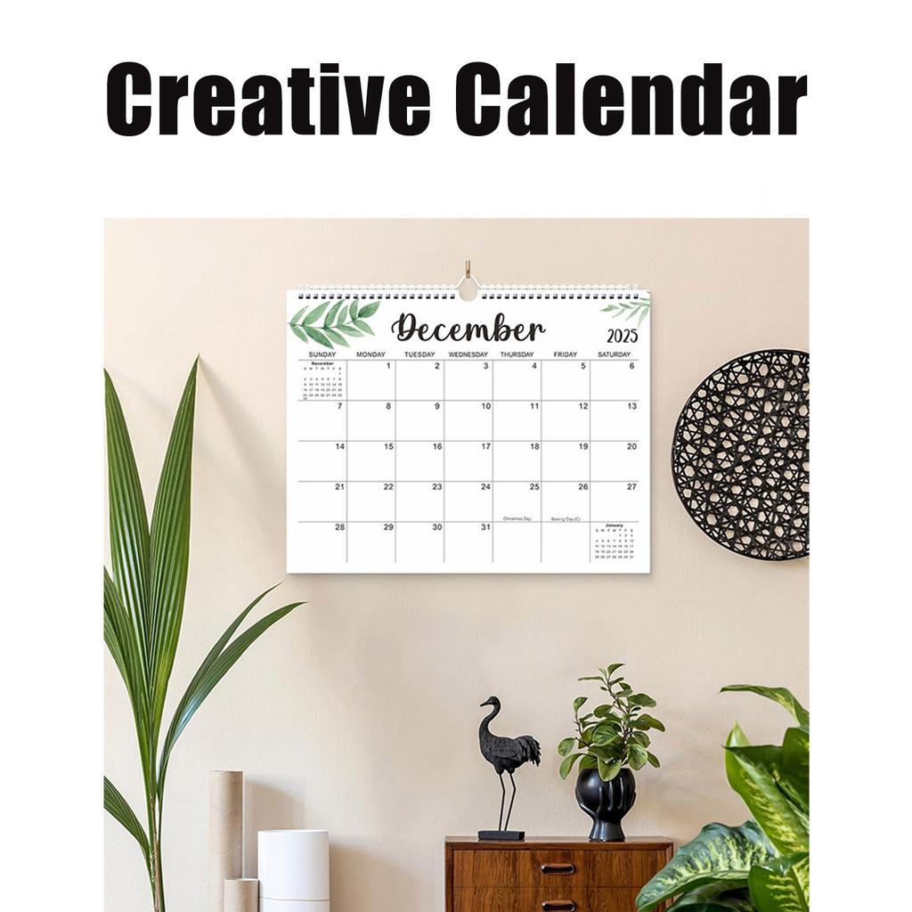 2025 Wall Calendar,Wall Calendar From January 2025 To 2026, Double Coil Binding, Large Wall Calendar With Thick Paper, Suitable For Home