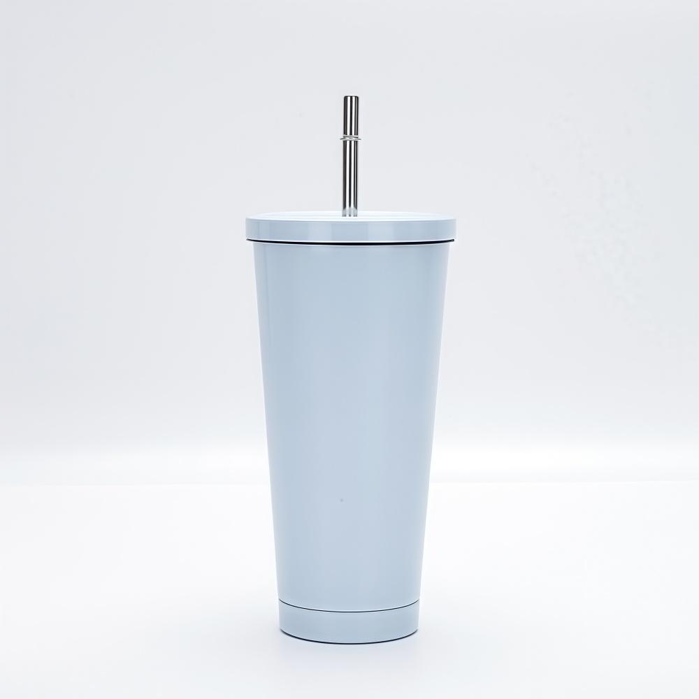 500ml Thermal Mug 304 Stainless Steel Double-Layer Vacuum Insulated Thermos Water Bottle Portable Coffee Cup with Straw