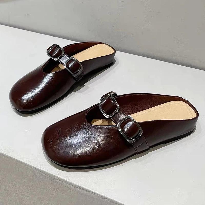 Модные тапочки Женские балетки Слингбэки Уютные мюли Обувь Летние Повседневные Пляжные Женские сандалии 2025 Модная Платье Для ходьбы Chaussure Femme