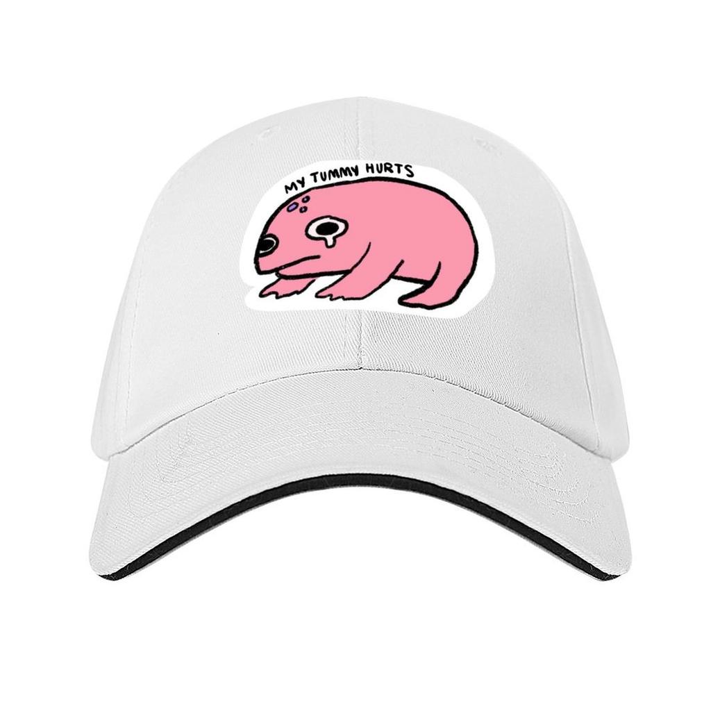 my tummy hurts pink crying frog Baseball Cap Designer Hat Funny hats Uv Protection Solar Hat Hood Sun Hats For Women Mens