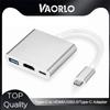 VAORLO USB Type-C Hub Adapter 3-in-1 USB C Hub To HDMI-compatible USB3.0 Female Adapter Digital AV Multiport Adapter