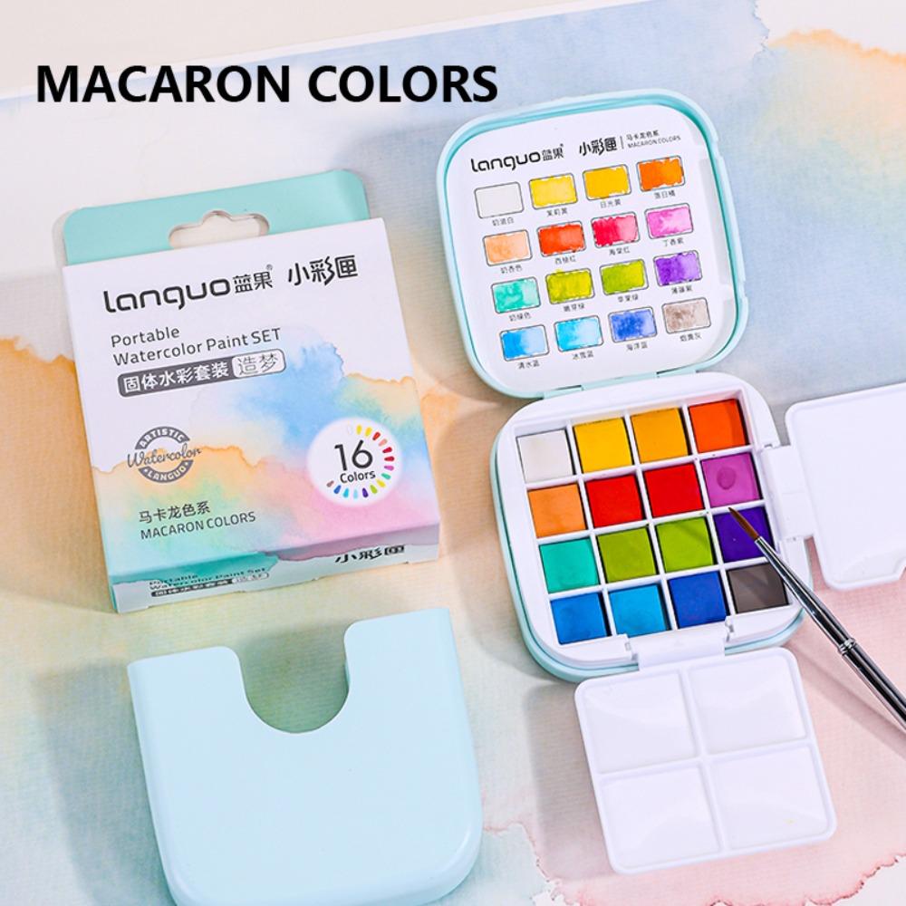 16 Colors Watercolor Sets Mini Painting Pigments for Art Drawing Sketching