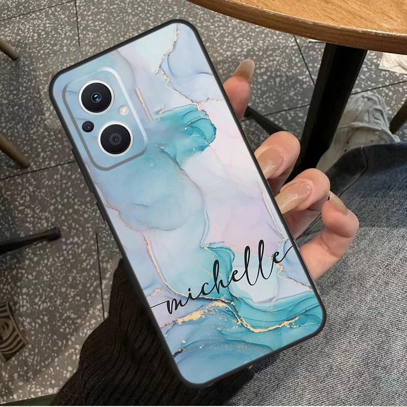 Персонализированный мраморный чехол с инициалами и именем для OPPO Reno 8T 2Z 4Z 5Z 10 4 5 6 7 8 Lite OPPO Find X2 X3 Neo X6 Pro X5 Lite