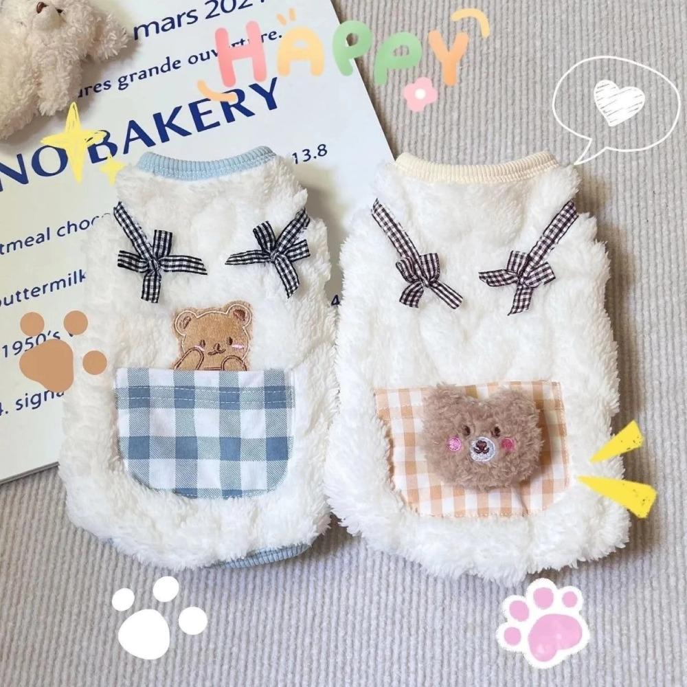 Thick Warm Cat Vest Cute Cartoon Winter Pet Dog Vest Cute Puppy Coat for Small Medium Pet