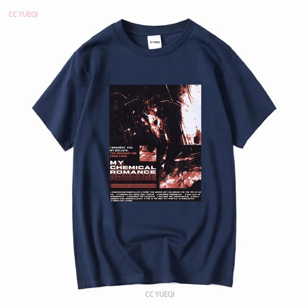 Моя химическая роUnisex outline repeat Футболка винтажная стираная Унисекс слегка эластичная homme Удобный топ для повседневной носки