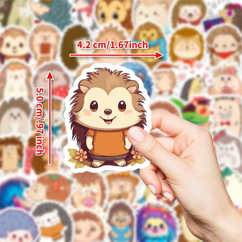 10/30/50PCS Cartoon Hedgehog PVC Sticky Sticker Aesthetic DIY Decoration Scrapbooking Hand Accounting Supplies for Kids