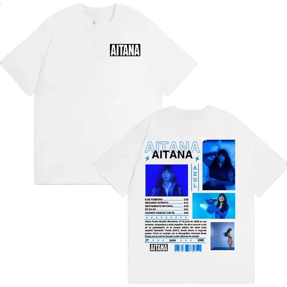 Aitana Azul Album 2026 Tour T Shirts Unisex Women Clothing Fashion Aesthetic Tshirt Summer ONeck Cotton Tshirt Streetwear