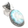 Larimar Handmade 925 Sterling Silver Jewelry Pendant 1.97" s1V26