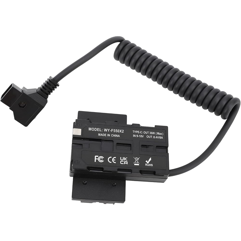 D-Tap - NP F550 DC Coupler Dummy Battery, Short Circuit Protection F550 Type C Output ABS Metal D-Tap