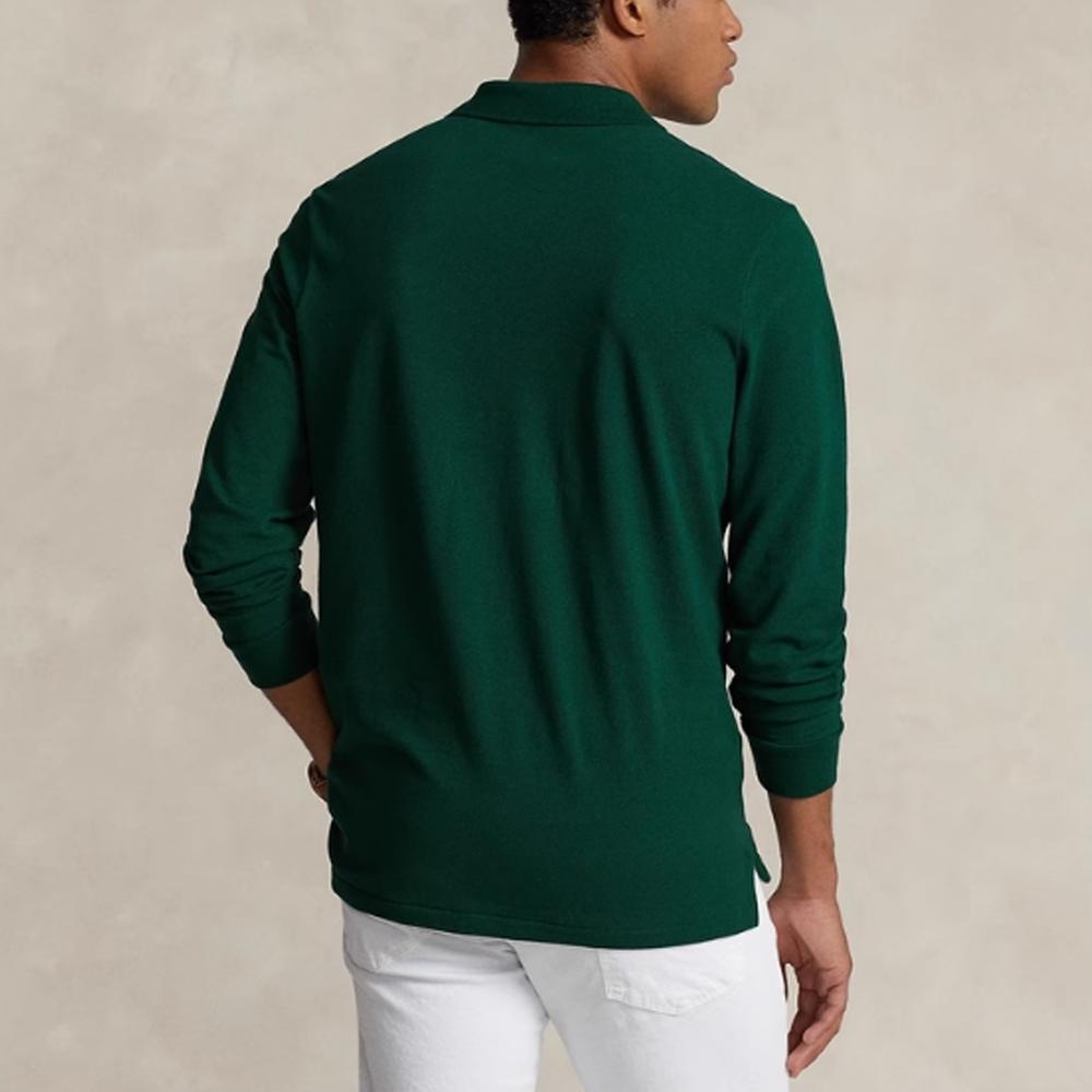 Polo Ralph Lauren Solid Color Logo Embroidered Long Sleeve Polo Shirt Men Tops Green MNPOKNI16823255-300