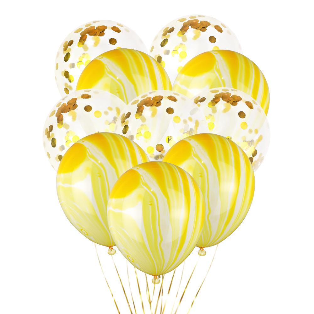 10 Agate Sequined Balloons, Transparent Latex Balloons, Party Decorations