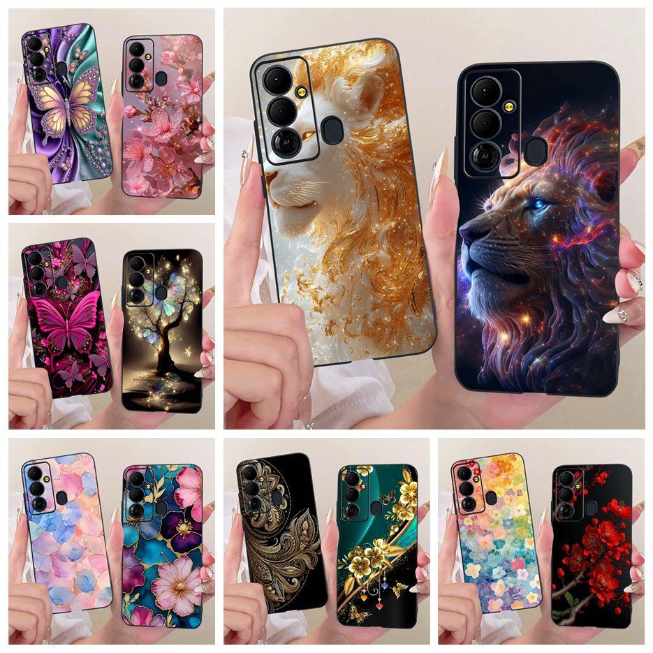 Чехол для Tecno Pop 6 GO BE6j Милый Лев Модный Расписной Чехол Мягкий ТПУ Чехол для Телефона Для Tecno Pop 6 Pro BE8 Pop6 GO Задняя Крышка Сумки