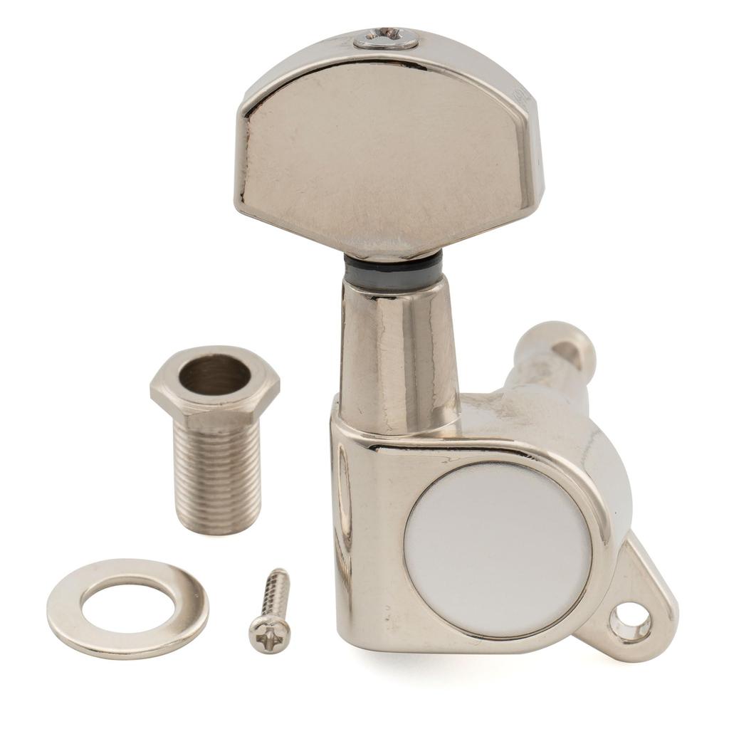 Musiclily Pro R15J Guitar Gear Square for Electric Nickel Coating 6-in-line Tuners, 151 Ratio, Button, Stratocaster/Telecaster Guitars,