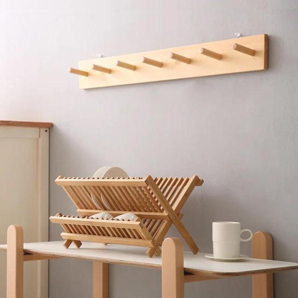 Retro Folding Dish Rack Natural Drying Holder Easy Clean Dish Drying Rack Restaurant