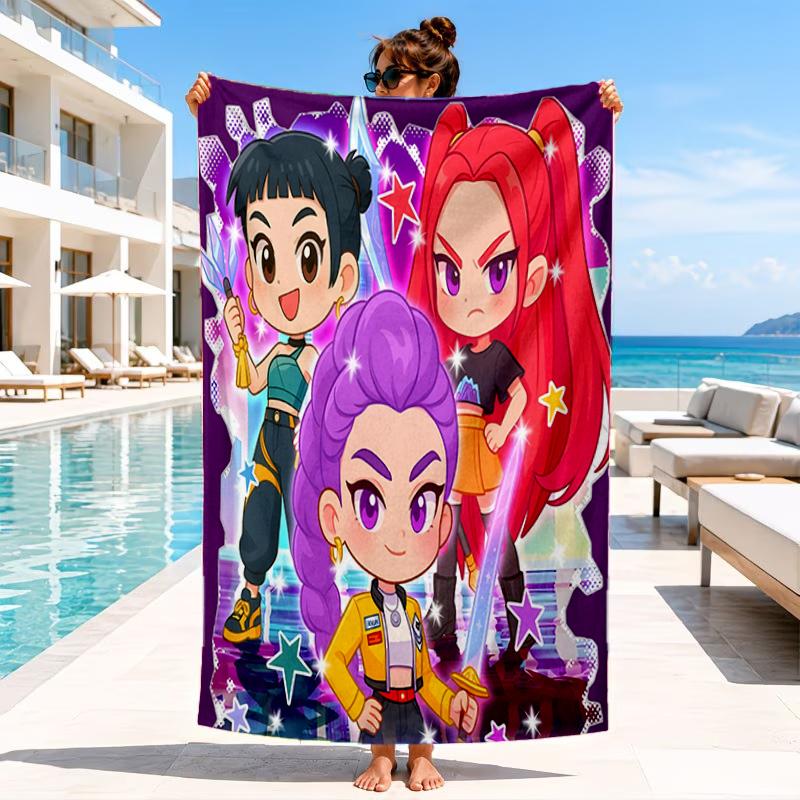 Kpop cartoon Beach Towel, Microfiber Beach Towel, Perfect For Pool, Beach, Travel, Home Decor Beach Party Fan gifts