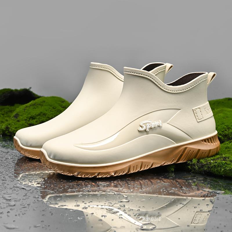 Men Work Chef Shoes Waterproof Oil-proof Kitchen Work Cook Boots Non-slip Ankle Rain Boots Man Hotel Restaurant Safety Footwear