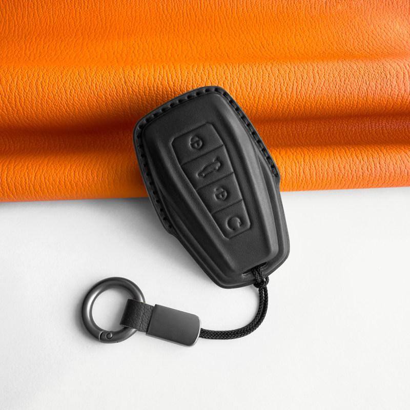 Чехол для ключей Geely из натуральной кожи для моделей 2026 года: Xingyue L, Джинсовый ICON, Новый Boyue L - Кузов автомобиля с цепочкой-пряжкой