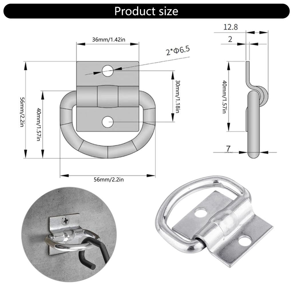 D-образные крепежные кольца Тяжелые грузовые якоря Точки крепления лодок Кольца для крепления каяков для прицепов Грузовики Лодки и каяки