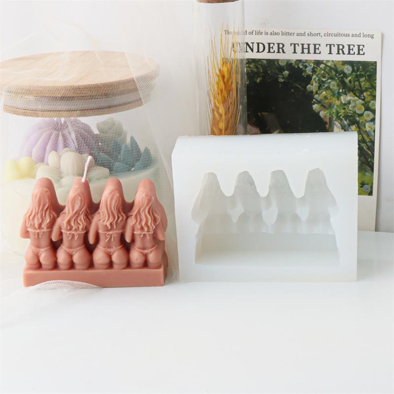 Женское тело Арт Свеча Силиконовые формы Сделай сам Портреты половины тела Резьба Искусство Гипс Ароматерапия Свадебный подарок Ручная работа Декор