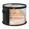 New Hat Box Convenient Round Travel Hat Organizer Wear-Resistant Storage,Foldable Bag with Handle and Clear Window