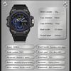 SANDA Luxury LED Dual Display Digital Quartz Watch for Men Shockproof Waterproof Sports Wristwatches Student Watch