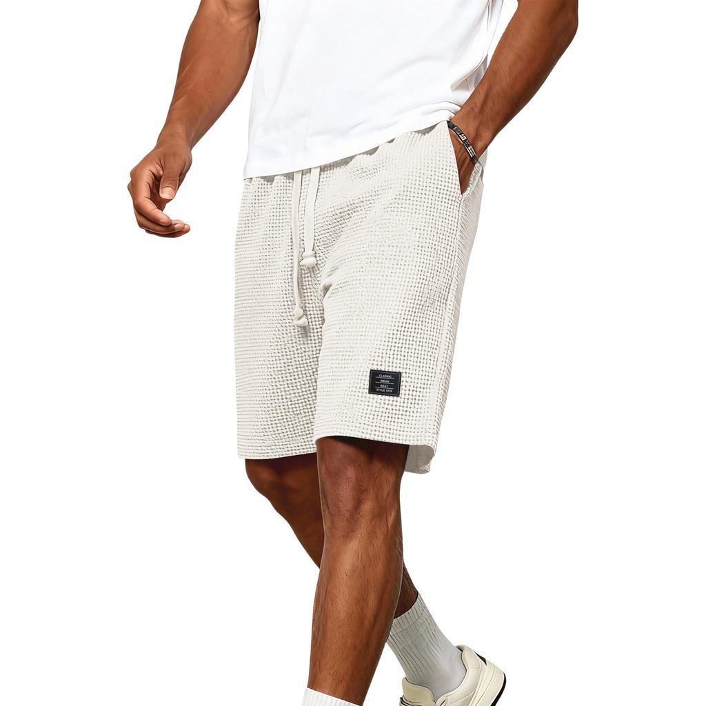 Men's Summer Drawstring Straight Leg Shorts Casual Loose Sports Shorts