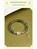 Sterling Silver Lemon Crystal & Green Phantom Quartz Beaded Bracelet for Women - Light Luxury Pixiu Design