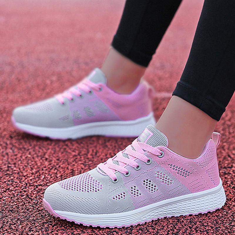 Fashion Fashion 2025 New Women's Sneakers Mesh Fabric Woman Shoes Walking Sneaker Woman Lace Up Tenis Feminino Sneakers For Women
