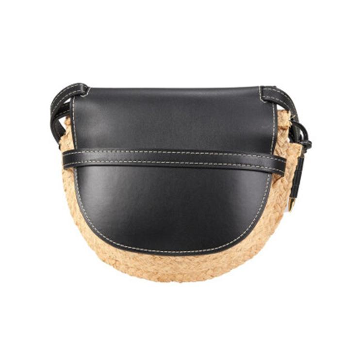 Loewe Сумка-клатч из плетеной соломы с тиснением Anagram, на плечо, через плечо, пляжная сумка, маленькие женские сумки, Черный 32913T20-1208