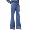Women's Wide Leg Jeans Casual Highwaist Straight Denim Pants With Pockets