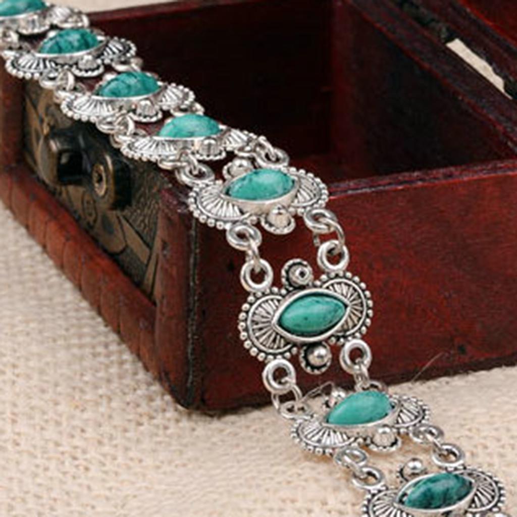 Эстетический браслет в стиле бохо бирюзового цвета в стиле ретро, бирюзовый браслет в стиле ретро с каплями воды.