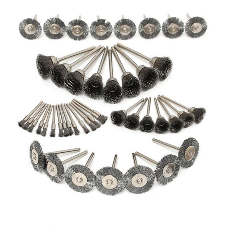 45 шт./компл. проволочные щетки из нержавеющей стали, практичные аксессуары для полировки, совместимые с Dremel