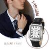 Мужские часы квадратные кожаные часы Seiko водонепроницаемые: Кварцевые часы с кожаным ремешком и прямоугольным циферблатом, мужские часы с римскими цифрами, классные деловые, повседневные, белые