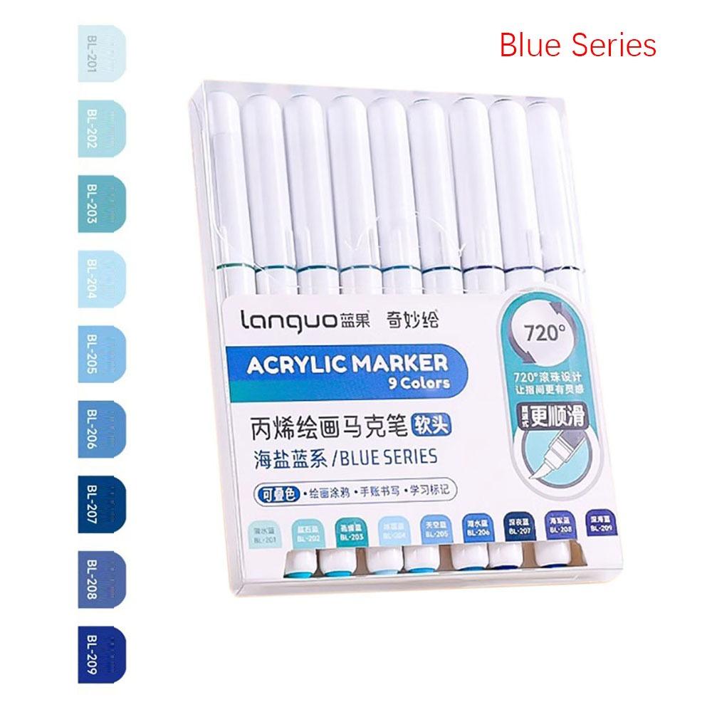 9-Colors Acrylic Pen Straight Liquid Art Felt Pens High-quality Marker Pen