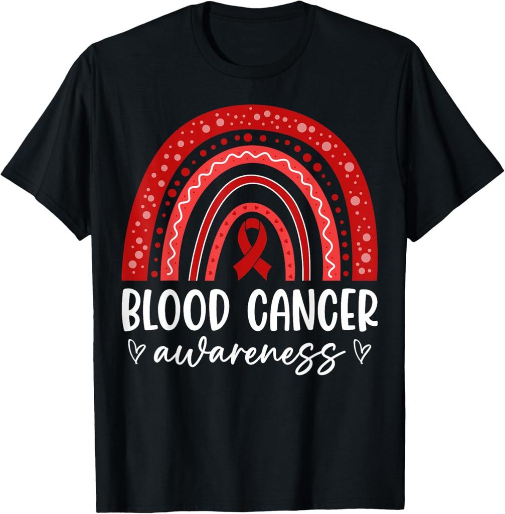 Rainbow In August We Wear Red Blood Cancer Month Unisex T-Shirt