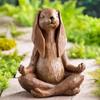Yoga Gesture Rabbit Statue Meditating Zen Animal Sculpture Buddhism Bonsai Fountain Bunny Ornaments Parlor Garden Decoration