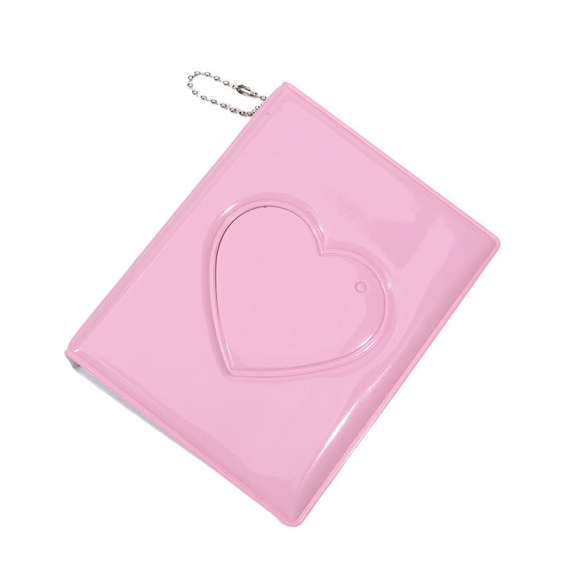 3-inch Solid Color Photo Album Love Hollow Photocard Holder With Heart Pendant Kpop Idol Cards Collect Book Polaroid Album