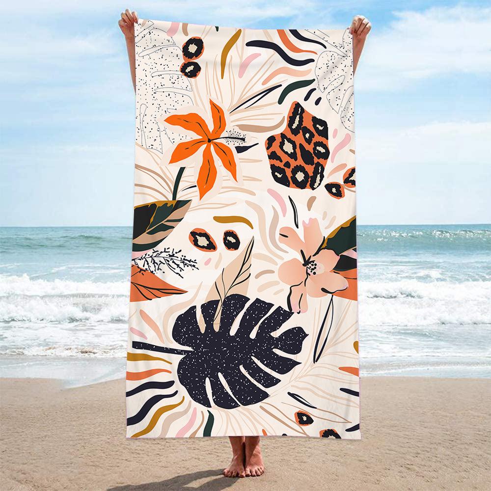 Microfiber Terry Cloth Digital Printing Fashion Pattern Beach Towel Bath Towel Seaside Blanket Shawl Sweat Towel