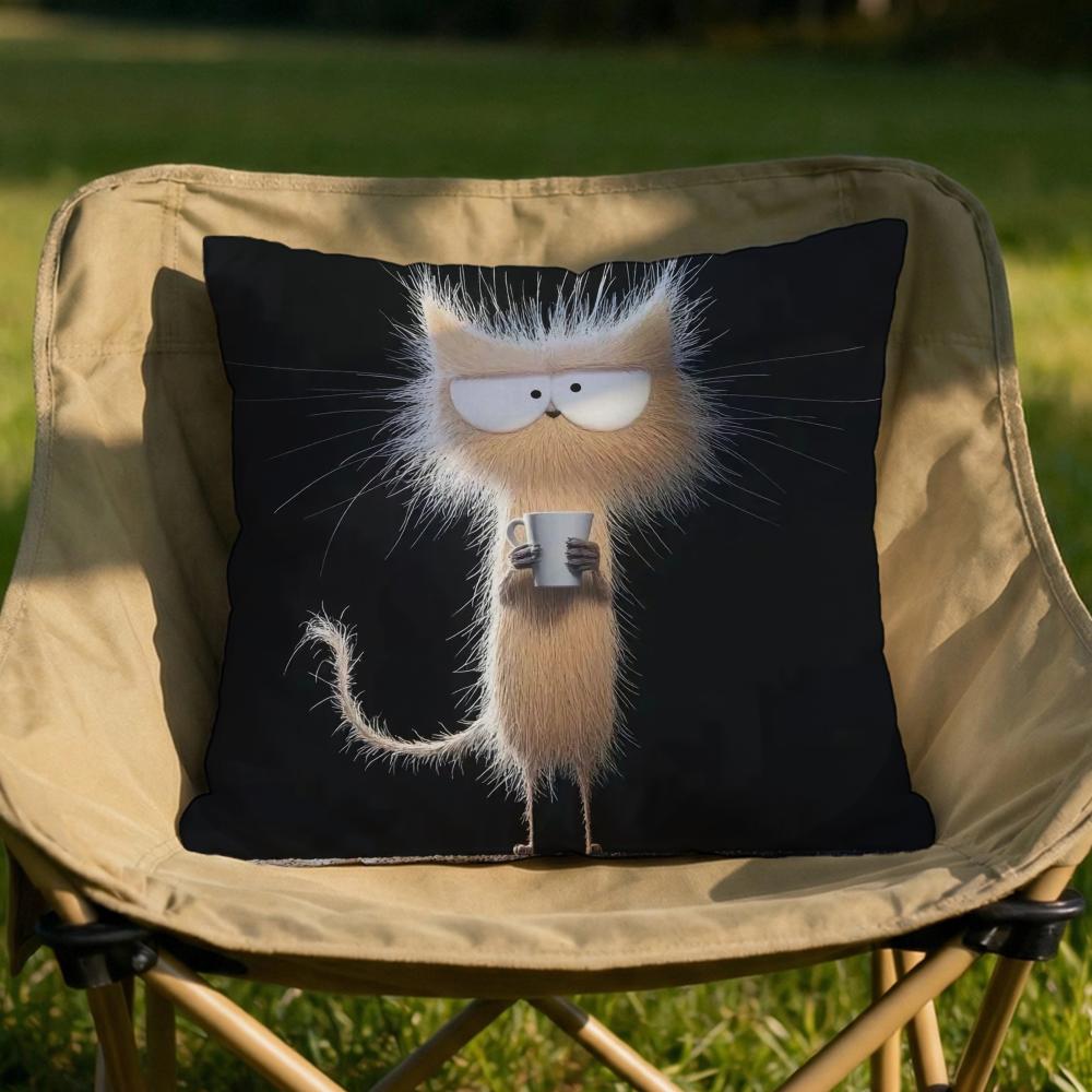 Modern cat Cushion Cover Soft Reversible Durable Pillow Cover MultiScene Use for Home Car Daily Comfort