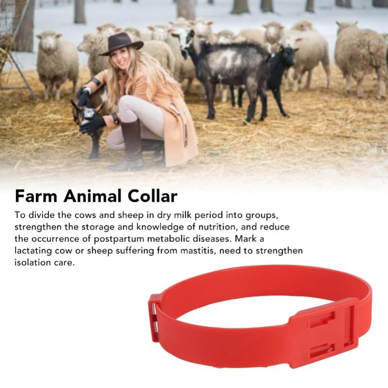 10 шт. Ошейник для козы ПУ 23 дюйма Регулируемый ошейник для скота Для сельскохозяйственных животных Корова Лошадь Овца Красный