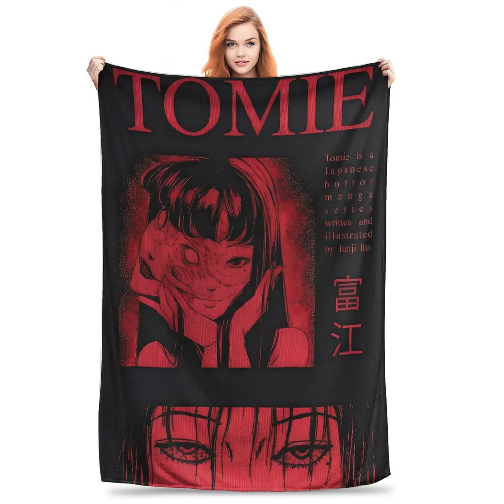 Tomie Junji Ito Blanket  Soft Warm Throws for Winter Bedding Child Couch Chair Pattern Ideal for Bedspread