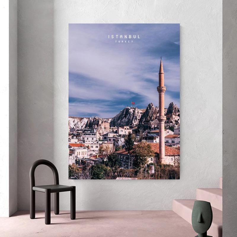 Стамбул Турция Пейзаж Постер Принт Мечеть Восход Искусство Холст Живопись Башня Фото Спальня Путешествия Настенное Украшение Настенная Картина